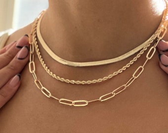 ASCOMY Layered Necklaces for Women Dainty Gold Necklace 14K Gold Plated  Flat Herringbone Necklace Snake Chain Twist Rope Cuban Necklace Simple Gold  Necklace for Women Girls Everyday Gold Jewelry Gift - Yahoo