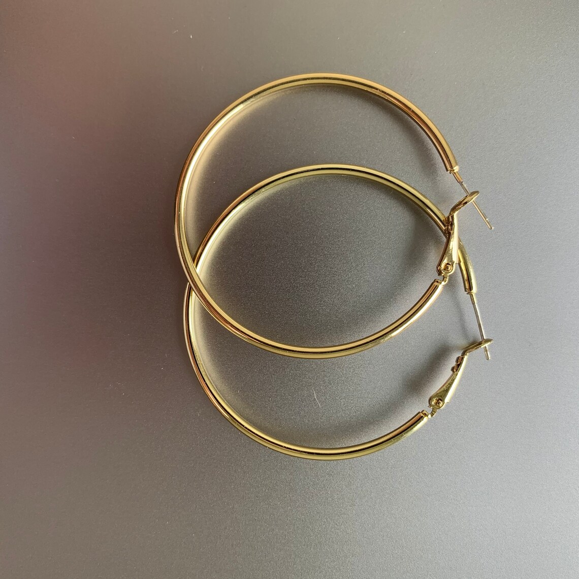 Large Gold Hoop Earrings 60mm Gold Hoop Earring Large Gold Etsy