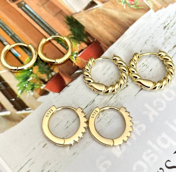 Mini gold hoop earring deals set
