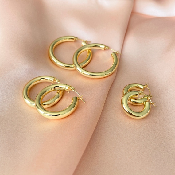 Etsy 14k shop gold hoop earrings