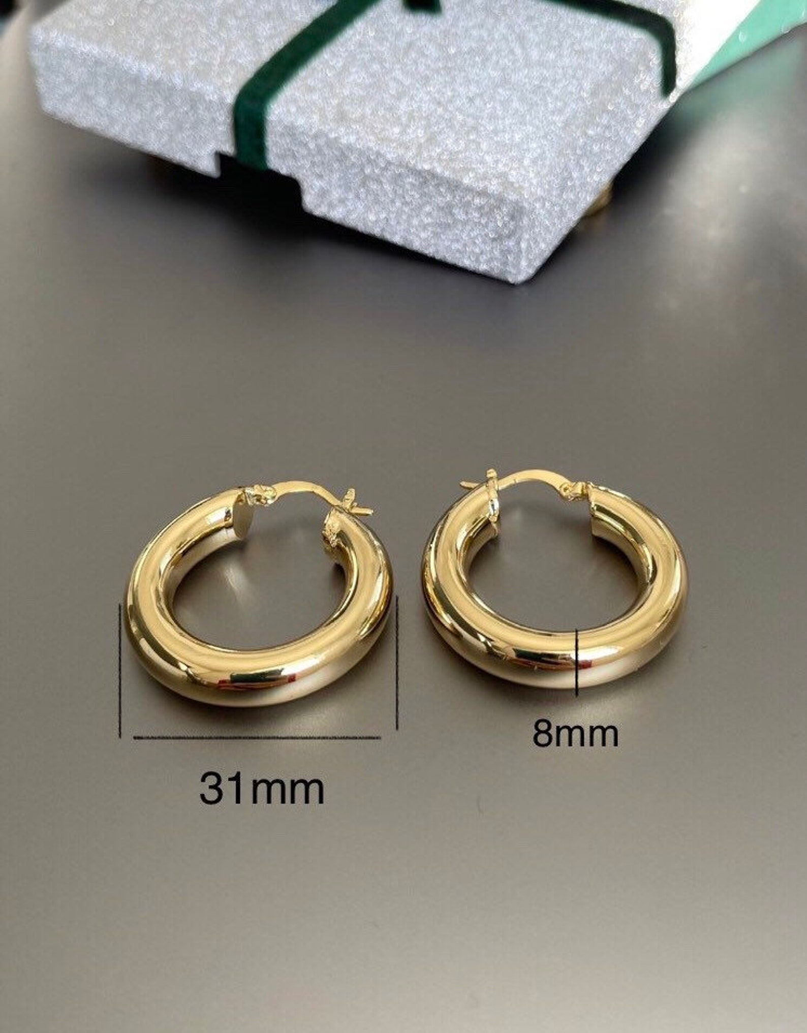 Chunky Gold Hoop 3 Pair SET 14K Gold Hoop Earring Chunky Gold Etsy