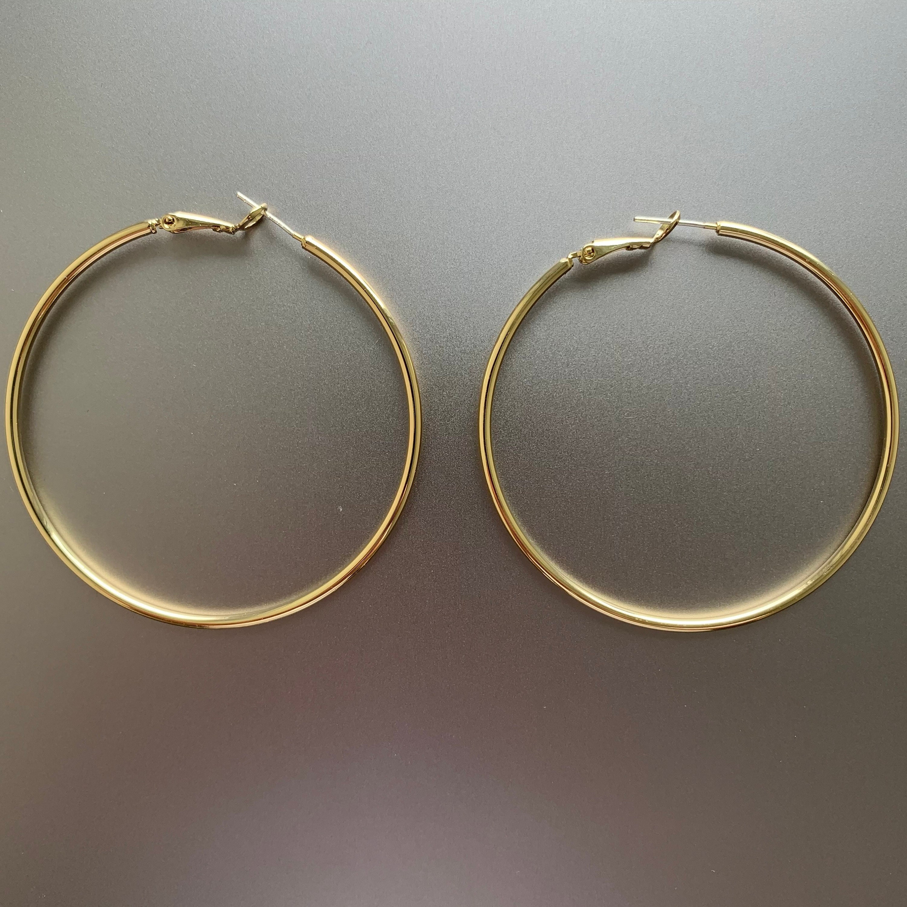 Large gold hoop earrings 60mm Clearance