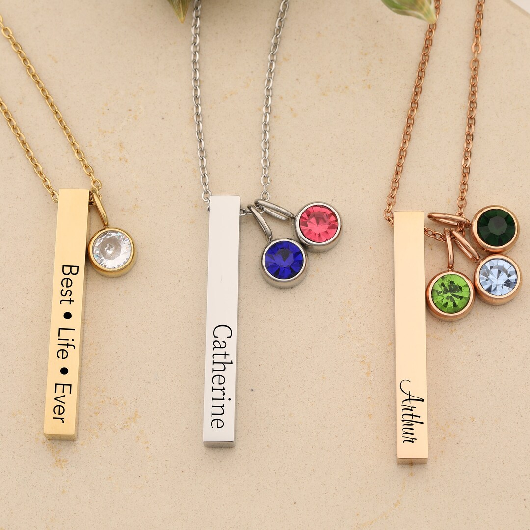 Minimalist Necklace Birthstone Jewelry for Her Birthday Birthstone