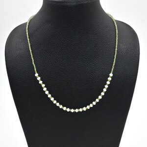 Natürliche Grüne Peridot Edelstein Halskette mit Perlen | Hochwertiger handgefertigter Schmuck | Facettierte Peridot Perlen Halskette | Perfektes Geschenk für Sie