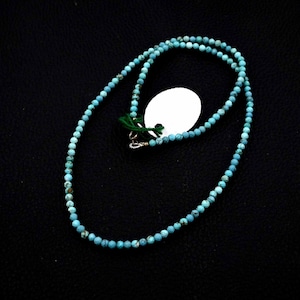 Tiny Turquoise Beaded Choker Necklace, Blue Turquoise Faceted Beads, Natural Gemstone Necklace, Handmade Jewelry Gift for Her