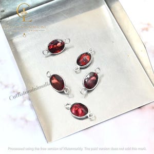 Conectores de granada: Gema natural oval, pedra solta lapidada, elos facetados para fabricação de joias, componentes (6 x 8 mm) imagem 2