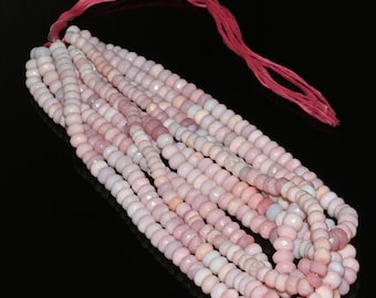 Natural Pink Opal Faceted Round Beads | Genuine Pink Opal Gemstone Beads | Loose Crystal Beads for Jewelry Making | DIY Necklace Supplies
