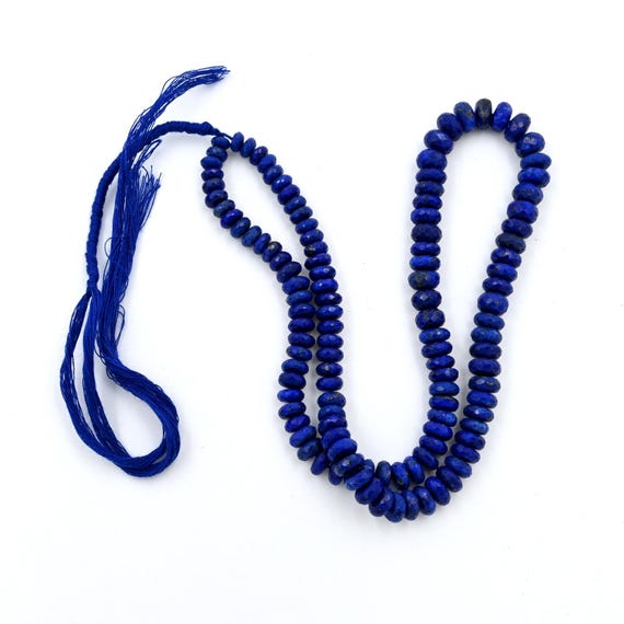 Perles Rondes à Facettes En Lapis-Lazuli Naturel - Lot De 12 Pouces Pour Création De Bijoux - Fait Main En Inde