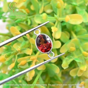 Conectores de granada: Gema natural oval, pedra solta lapidada, elos facetados para fabricação de joias, componentes (6 x 8 mm) imagem 6