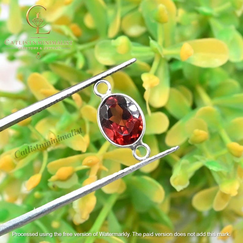 Conectores de granada: Gema natural oval, pedra solta lapidada, elos facetados para fabricação de joias, componentes (6 x 8 mm) imagem 6