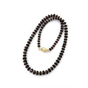 Faceted Garnet Beads Necklace, Round Garnet Necklace, January Birthstone Jewelry, Natural Garnet Beaded Necklace, Boho Gemstone Necklace