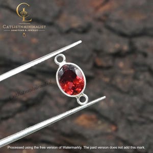 Conectores de granada: Gema natural oval, pedra solta lapidada, elos facetados para fabricação de joias, componentes (6 x 8 mm) imagem 1