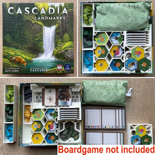 Cascadia boardgame organizer