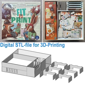 Fit to Print board game insert Digital STL file