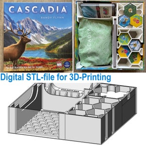 Cascadia boardgame insert Digital STL-file