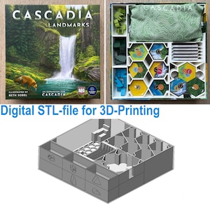 Cascadia + Cascadia Landmarks board game insert Digital STL file
