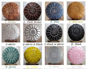 Moroccan Leather Pouf, Moroccan pouf, Berber pouf, ottoman pouf, Moroccan ottoman leather pouf