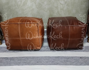 40% OFF """* square Moroccan Leather Pouf, Moroccan pouf, Berber pouf, ottoman pouf, Moroccan ottoman leather pouf
