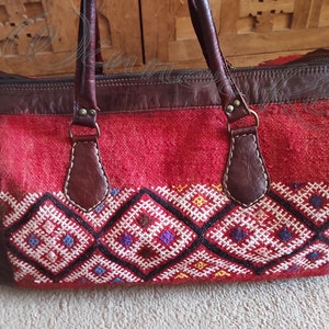Travel adventure Leather Bag kilim Boho Weekend Bag, Kilim Travel Bag, Duffel bag, carpet Bag, rug design, vintage carpet, stylish Handbag