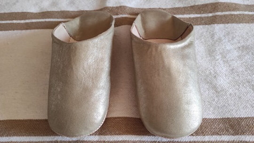 Pantofole In Pelle Marocchina Fatte A Mano: Babbucce Berbere Gialle Da Uomo - Italia - Foto 6