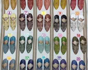 Leather Moroccan Women Slippers Handmade Berber Sheepskin Slippers Basic Babouche Morocco Slides Babouche Shoes Leather yemen shoes gift