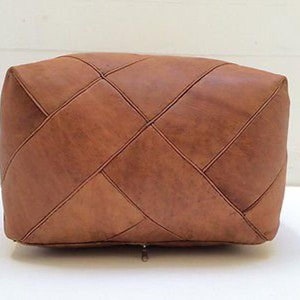 40% OFF Square pouf, Leather pouf, Maroccan pouf, ZigZag pouf