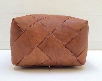 40% OFF Square pouf, Leather pouf, Maroccan pouf, ZigZag pouf
