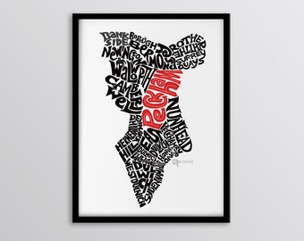 London Borough of Southwark Personalised Map Art Print - Peckham // East Dulwich // Herne Hill // Camberwell // Borough // Rotherhithe