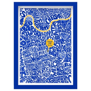 Plough Lane - The Dons - typografische voetbalstadionkaart Zuid-Londen / Wimbledon - ideaal voor fans van Dons/Wombles