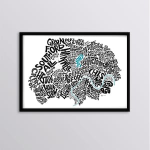 West London Personalisierte Typkarte Druck - Chiswick / Schäferbusch / Acton / Ealing / Northolt / Isleworth / Hanwell / Kew / Hammersmith