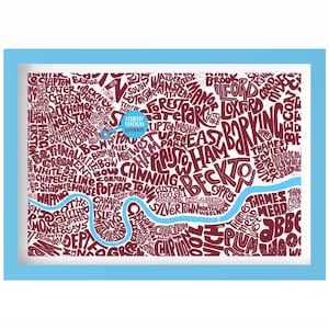 London Stadium - The Hammers - typografische voetbalstadionkaart East London / West Ham - ideaal voor Hammers-fans