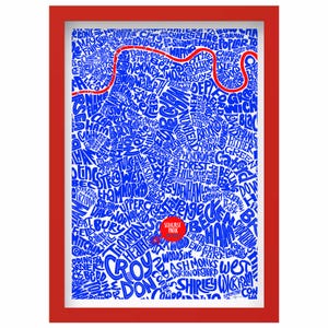 Selhurst Park - The Eagles - typografische voetbalstadionkaart Zuid-Londen / South Norwood, Crystal Palace, Selhurst - ideaal voor Eagles-fans