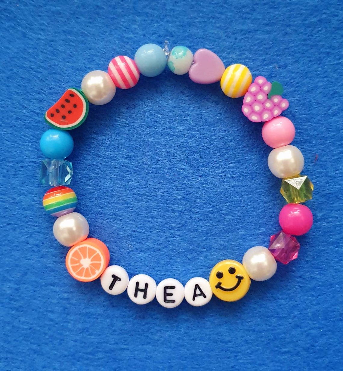 Mixed Bead Name Bracelet Etsy UK