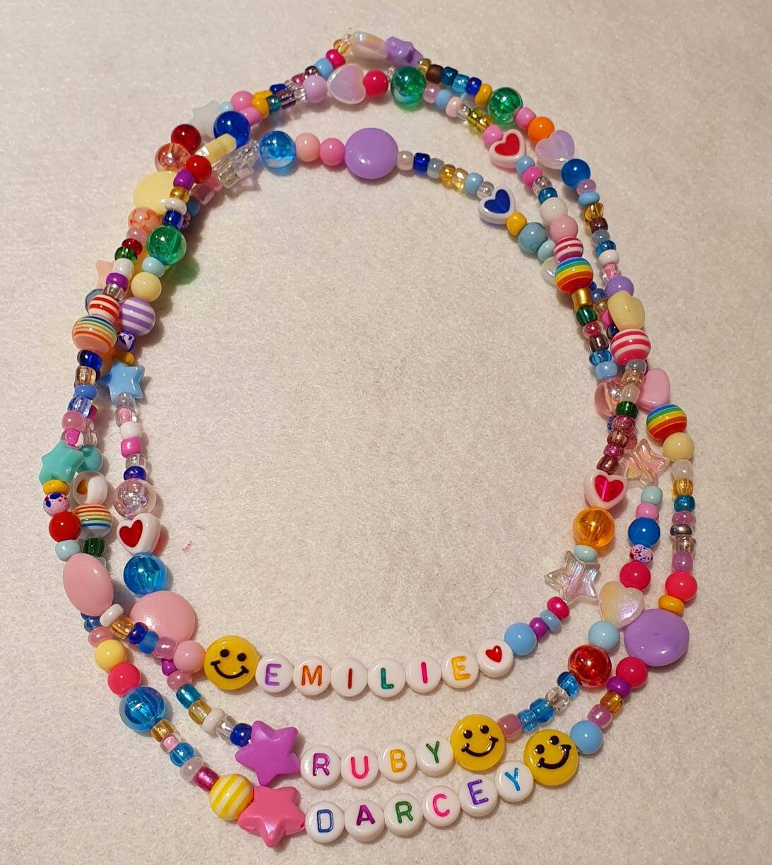 Mixed Bead Name Necklace Etsy