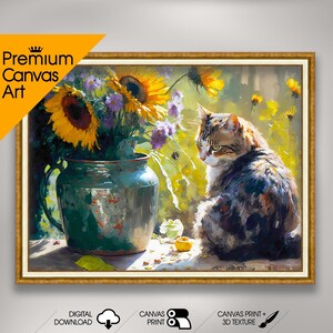 Cat at sunny window | Premium Quality Art Print of Famous Painting | Museum Art Print | Printable Wall Art