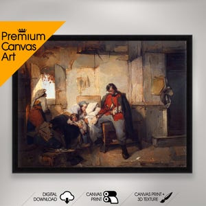 Induno - The Return of the Wounded Soldier | Premium Quality Art Print of Famous Painting | Museum Art Print | Printable Wall Art