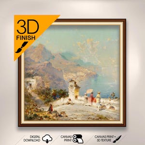 Franz Richard Unterberger - Amalfi Golfe de solerne  Premium Quality Art Print of Famous Painting | Museum Art Print | Printable Wall Art