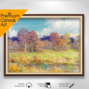 Charles Courtney Curran, Autumn landscape  | Premium Quality Art Print of Famous Painting | Museum Art Print | Printable Wall Art