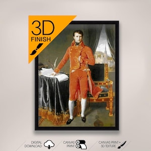Jean Auguste Dominique Ingres - Portrait of Napoleon Bonaparte as prime chancellor | Museum Quality 3D Oil Canvas Print of Famous Painting
