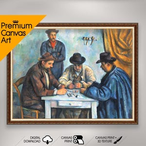 Paul Cezanne - The Card Players | Premium Quality Art Print of Famous Painting | Museum Art Print | Printable Wall Art