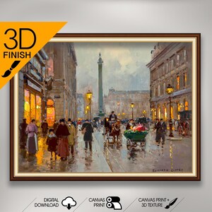 Edouard Leon Cortes - Rue de la Paix | Premium Quality Art Print of Famous Painting | Museum Art Print | Printable Wall Art