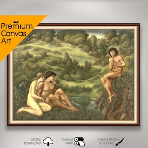 Edward Burne Jones - The garden of Pan Canvas | Premium Quality Art Print of Famous Painting | Museum Art Print | Printable Wall Art