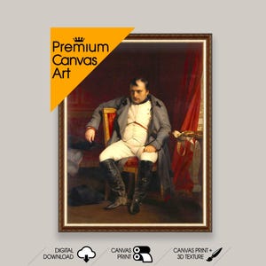 Hippolyte Paul Delaroche - Napoleon Bonaparte at Fontainebleau in 1814 | Art Print of Famous Painting | Museum Printable Wall Art