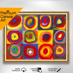 Kandinsky Giclee - Squares with Concentric Circles | Premium Quality Art Print of Famous Painting | Museum Art Print | Printable Wall Art