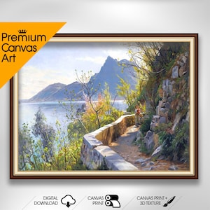 Peder Mork Monsted - Lake Lugano | Premium Quality Art Print of Famous Painting | Museum Art Print | Printable Wall Art