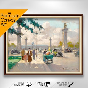Eduardo Cortes - Point Alexandre III  | Premium Quality Art Print of Famous Painting | Museum Art Print | Printable Wall Art