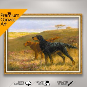 Setters on a moor - Thomas Blinks Wall Art | Premium Quality Art Print of Famous Painting | Museum Art Print | Printable Wall Art