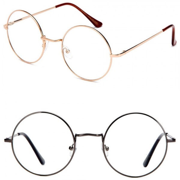 Neutral glasses KISS® - Hippie mod. TEASHADES - Round optical frame man woman VINTAGE John Lennon