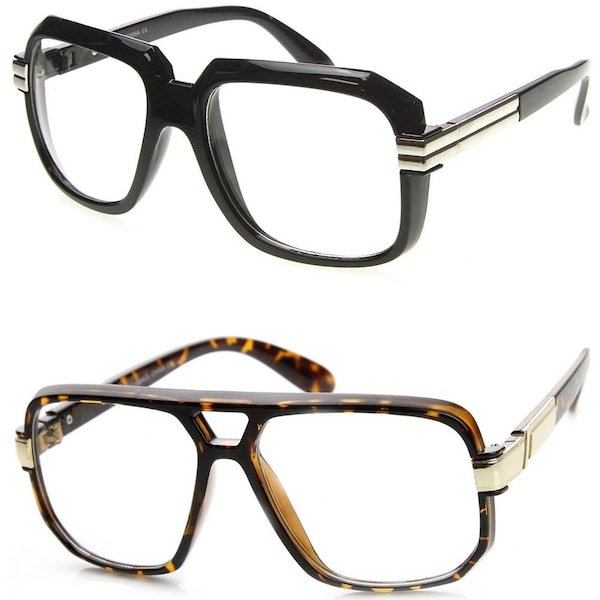 Neutrale Brille KISS® - Old School mod. RUN-DMC – Vintage-Hip-Hop-Rahmen für Herren und Damen