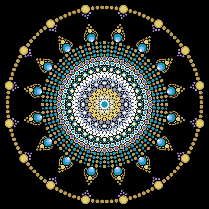 Download Cool Dot Mandala Design Decorative 3 SVG digital | Etsy